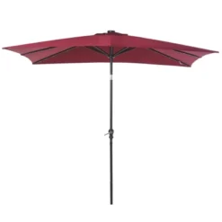 Outsunny 9' X 7' Patio Umbrella Outdoor Table Market Umbrella With Crank, Solar LED Lights, 45° Tilt, Push-Button Operation, For Deck, Backyard, Pool And Lawn -OUTSUNNY Sales Store GUEST 2b0e8965 132a 4115 8b04 462bca7bff53