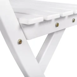 Outsunny 3 Piece Bistro Set, Wood Folding Outdoor Furniture With Table & Chairs For Backyard & Balcony, Square, White -OUTSUNNY Sales Store GUEST 2b41fa1d 75ed 4bda 9af4 2df29aff624c