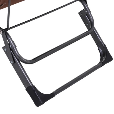 Outsunny 2-in-1 Folding Patio Lounge Chair W/ Pillow, Outdoor Portable Sun Lounger Reclining To 120°/180°, Oxford Fabric 4 Outsunny 2-in-1 Folding Patio Lounge Chair W/ Pillow, Outdoor Portable Sun Lounger Reclining To 120°/180°, Oxford Fabric - Image 4