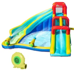 Outsunny 5-in-1 Inflatable Water Slide Kids Bounce House Water Park Includes Trampoline Slide Water Pool Cannon Climbing Wall With Carry Bag -OUTSUNNY Sales Store GUEST 2d67e4cc d4af 4c4c 8314 2720dbe48423