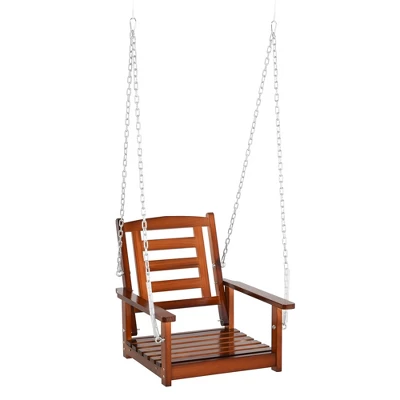 Outsunny Hanging Porch Swing Outdoor Patio Swing Chair With Pine Wood Frame And Wide Backrest For Patio And Yard 6 Outsunny Hanging Porch Swing Outdoor Patio Swing Chair With Pine Wood Frame And Wide Backrest For Patio And Yard - Image 6