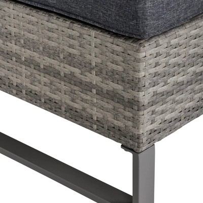 Outsunny 4 Piece Patio Furniture Set, Outdoor Sofa Set With 2 Loveseats, Cushions, Coffee Table, Storage Side Table, PE Rattan Wicker, Gray 5 Outsunny 4 Piece Patio Furniture Set, Outdoor Sofa Set With 2 Loveseats, Cushions, Coffee Table, Storage Side Table, PE Rattan Wicker, Gray - Image 5