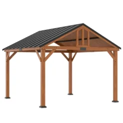 Outsunny 12' X 11' Hardtop Gazebo Canopy With Solid Wooden Frame And Waterproof Asphalt Roof, For Patio, Backyard, Deck, Porch, Brown -OUTSUNNY Sales Store GUEST 303a93ea 173f 4863 944a 509304a60ab7