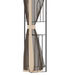 Outsunny 12' X 10' Patio Gazebo Outdoor Canopy Shelter With Double Tier Roof And Netting Sidewalls For Garden, Lawn, Backyard And Deck, Brown -OUTSUNNY Sales Store GUEST 30695cd5 9dc4 4a6b 88f8 91957331712c