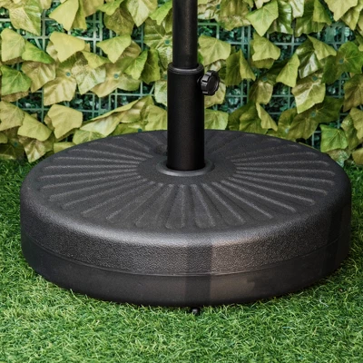 Outsunny Fillable Patio Umbrella Base Stand, Round Plastic Umbrella Holder For Outdoor, Patio, Garden, Deck And Beach, Fit Dia 38mm Pole, Black 2 Outsunny Fillable Patio Umbrella Base Stand, Round Plastic Umbrella Holder For Outdoor, Patio, Garden, Deck And Beach, Fit Dia 38mm Pole, Black - Image 2