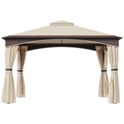 Outsunny Outdoor Gazebo With Mesh Netting Sidewalls For Shade And Rain, Patio Gazebo Canopy With 2-Tier Soft Top Roof And Steel Frame For Lawn, Garden, Backyard And Deck 8 Outsunny Outdoor Gazebo With Mesh Netting Sidewalls For Shade And Rain, Patio Gazebo Canopy With 2-Tier Soft Top Roof And Steel Frame For Lawn, Garden, Backyard And Deck -OUTSUNNY Sales Store GUEST 3138c16a ff5f 463d 9614 27633a615c7d