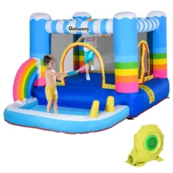 Outsunny Inflatable Bounce House For Kids 2-in-1 Jumping Castle With Trampoline, Pool, Carry Bag & Air Blower -OUTSUNNY Sales Store GUEST 316014a6 1fdd 4946 a046 8f6db111fc3b