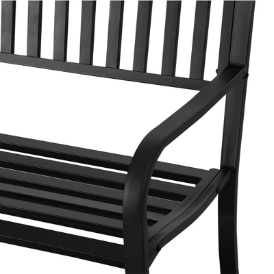 Outsunny 50" Garden Park Bench, Slatted Steel Outdoor Decorative Loveseat For Patio Lawn 4 Outsunny 50" Garden Park Bench, Slatted Steel Outdoor Decorative Loveseat For Patio Lawn - Image 4