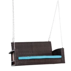 Outsunny 2-Person Wicker Hanging Porch Swing Bench Outdoor Chair With Cushions -OUTSUNNY Sales Store GUEST 329c1d21 d5f6 4992 9db4 a73d8d224ca6