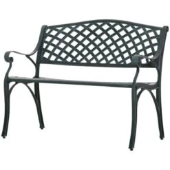 Outsunny Cast Aluminium Garden Bench 2 Seater Antique Loveseat For Outdoor Patio Porch Park, Verdigris -OUTSUNNY Sales Store GUEST 33da9241 0c2a 45b0 be74 f9beca762648