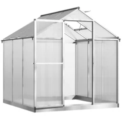 Outsunny Walk-In Polycarbonate Greenhouse With Roof Vent For Ventilation & Rain Gutter, Hobby Greenhouse For Winter -OUTSUNNY Sales Store GUEST 361c5741 b56e 4af1 921a 9510c5b06da6
