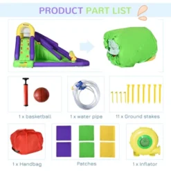 Outsunny 5-in-1 Inflatable Water Slide, Kids Castle Bounce House With Slide, Basket, Pool, Water Cannon, Includes Carry Bag, 680W Air Blower -OUTSUNNY Sales Store GUEST 36c98a08 ca86 4aa9 92f9 54b76bf7aa2f