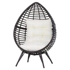 Outsunny Patio Wicker Lounge Chair With Soft Cushion, Outdoor/Indoor PE Rattan Egg Teardrop Cuddle Chair With Height Adjustable Knob For Backyard Garden Lawn Living Room -OUTSUNNY Sales Store GUEST 37ea9182 54cc 4965 9383 2fdb76d13c1d