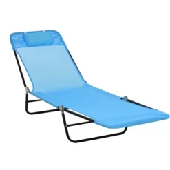 Outsunny Portable Sun Lounger, Lightweight Folding Chaise Lounge Chair W/ Adjustable Backrest & Pillow For Beach, Poolside And Patio -OUTSUNNY Sales Store GUEST 3b39c429 4d36 4a63 ae35 a3545740ca54