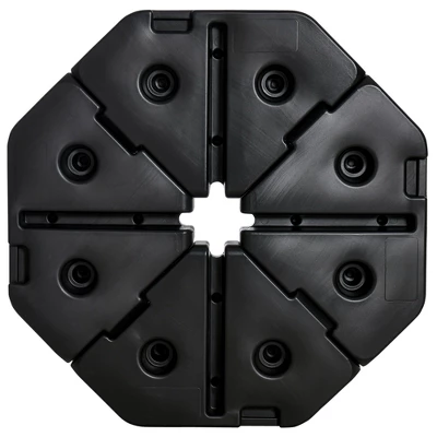 Outsunny 4 PC Patio Umbrella Base, Outdoor Hexagon Stand Cantilever Offset Umbrella Weights With 29 Lb. Capacity Water Or 275lb Capacity Sand, Black 5 Outsunny 4 PC Patio Umbrella Base, Outdoor Hexagon Stand Cantilever Offset Umbrella Weights With 29 Lb. Capacity Water Or 275lb Capacity Sand, Black - Image 5