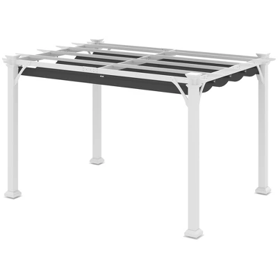 Outsunny 13' X 10' Wood Pergola Gazebo, Sun Shade Shelter With Retractable Canopy, For Garden, Patio, Backyard, Deck 4 Outsunny 13' X 10' Wood Pergola Gazebo, Sun Shade Shelter With Retractable Canopy, For Garden, Patio, Backyard, Deck - Image 4