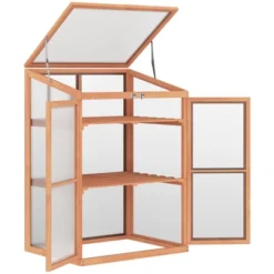 Outsunny Wooden Cold Frame Small Mini Planter Box For Outdoor And Indoor, Natural, 30" L X 24" W X 44" H -OUTSUNNY Sales Store GUEST 3ca575fb 6cd9 470e 9549 9ce059e03376