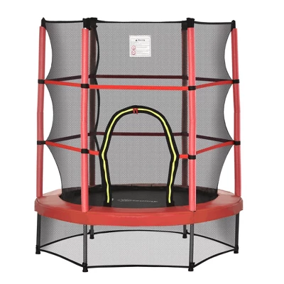 Outsunny Φ5FT Kids Trampoline With Enclosure Net Steel Frame Indoor Outdoor Round Bouncer Rebounder Age 3 To 6 Years Old 9 Outsunny Φ5FT Kids Trampoline With Enclosure Net Steel Frame Indoor Outdoor Round Bouncer Rebounder Age 3 To 6 Years Old - Image 9