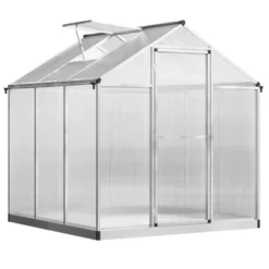 Outsunny Walk-In Polycarbonate Greenhouse With Roof Vent For Ventilation & Rain Gutter, Hobby Greenhouse For Winter -OUTSUNNY Sales Store GUEST 3fe3581a ddf0 42b1 8432 5b9caaa138ed