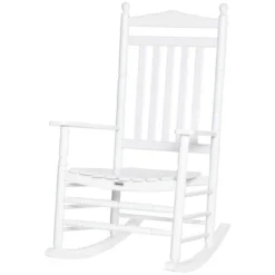 Outsunny Traditional Wooden High-Back Rocking Chair For Porch, Indoor/Outdoor -OUTSUNNY Sales Store GUEST 42706f37 a625 42bf 8919 7324ade7bf63