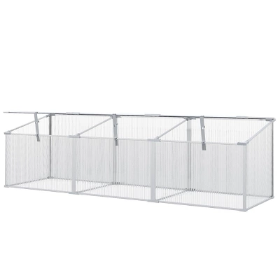 Outsunny Mini Greenhouse Kit, 71" Outdoor Cold Frame With Adjustable Roof, Polycarbonate & Aluminum Frame 4 Outsunny Mini Greenhouse Kit, 71" Outdoor Cold Frame With Adjustable Roof, Polycarbonate & Aluminum Frame - Image 4