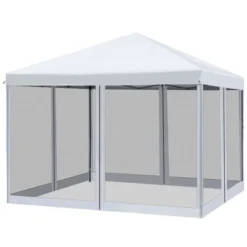 Outsunny 10' X 10' Heavy Duty Pop Up Canopy With Removable Mesh Sidewall Netting, Easy Setup Design, Outdoor Party Event With Storage Bag -OUTSUNNY Sales Store GUEST 45d3b391 6696 4846 b51e 994179dc7746