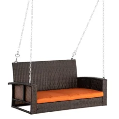 Outsunny 2-Person Wicker Hanging Porch Swing Bench Outdoor Chair With Cushions -OUTSUNNY Sales Store GUEST 4667f610 7b4a 4283 a14d ac5c9f337afc