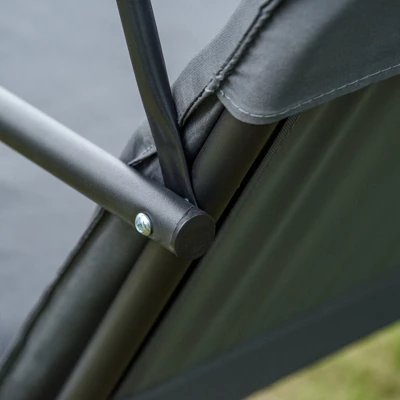 Outsunny 3-Person Porch Swing With Stand, Outdoor Swing For Patio Porch With Tilt Canopy & Comfortable Swing Bench-Style Seat, Steel Frame, Gray 5 Outsunny 3-Person Porch Swing With Stand, Outdoor Swing For Patio Porch With Tilt Canopy & Comfortable Swing Bench-Style Seat, Steel Frame, Gray - Image 5