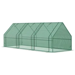 Outsunny 9' L X 3' W X 3' H Mini Greenhouse Portable Hot House With Large Zipper Doors & Water/UV PE Cover For Outdoor And Garden, Green -OUTSUNNY Sales Store GUEST 499c0337 e9c2 4b23 b47c 04c4ce4691b6