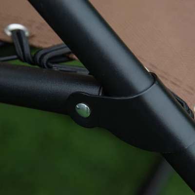 Outsunny Outdoor Rocking Chairs, Foldable Reclining Zero Gravity Lounge Rocker W/ Pillow, Cup & Phone Holder, Combo Design W/ Folding Legs, Brown 5 Outsunny Outdoor Rocking Chairs, Foldable Reclining Zero Gravity Lounge Rocker W/ Pillow, Cup & Phone Holder, Combo Design W/ Folding Legs, Brown - Image 5