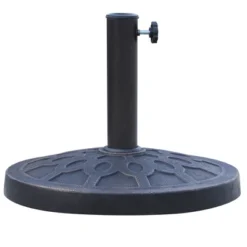 Outsunny 18" 26 Lbs Round Resin Umbrella Base Stand Market Parasol Holder With Beautiful Decorative Pattern & Easy Setup, For Φ1.5", Φ1.89" Pole, For Lawn, Deck, Backyard, Garden, Bronze -OUTSUNNY Sales Store GUEST 4c534272 5a4a 4f9a ba7d a3d79b65a3fa