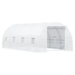 Outsunny 20' X 10' X 7' Walk-In Tunnel Greenhouse Garden Warm House Large Hot House Kit With 8 Roll-up Windows & Roll Up Door, Steel Frame -OUTSUNNY Sales Store GUEST 4e112fa0 ece7 412d 9452 e4590a99ddd4