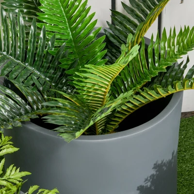 Outsunny 3-Pack Flower Pots, Stackable MgO Planters For Indoor And Outdoor Plants, Entryway, Patio, Yard, Garden Use 4 Outsunny 3-Pack Flower Pots, Stackable MgO Planters For Indoor And Outdoor Plants, Entryway, Patio, Yard, Garden Use - Image 4