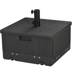 Outsunny 3-in-1 Patio Umbrella Stand Table Raised Garden Bed With Wheels And Handles, Black -OUTSUNNY Sales Store GUEST 50be59d4 305a 489e 8a44 3d0740dddd9e