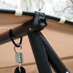 Outsunny 3 Seat Outdoor Free Standing Swing Bench Porch Swing With Stand, Comfortable Cushioned Fabric & Included Canopy -OUTSUNNY Sales Store GUEST 50f46d6e 4f84 45c9 bb80 6fc44cfbb0dc