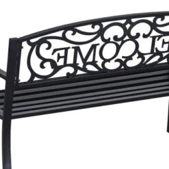 Outsunny 50" Outdoor Metal Welcome Bench, Powder Coated Cast Iron Sign & Steel Frame, 2 Person Bench With Antique Vine Motifs & Slatted Seat, Black 8 Outsunny 50" Outdoor Metal Welcome Bench, Powder Coated Cast Iron Sign & Steel Frame, 2 Person Bench With Antique Vine Motifs & Slatted Seat, Black -OUTSUNNY Sales Store GUEST 51e8788d e83e 4e4b a762 f886fb39d32e
