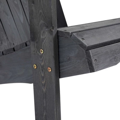 Outsunny Set Of 3 Wooden Adirondack Chairs, Outdoor Double Seat With Center Table And Umbrella Hole For Patio, Backyard, Deck, Fire Pit 7 Outsunny Set Of 3 Wooden Adirondack Chairs, Outdoor Double Seat With Center Table And Umbrella Hole For Patio, Backyard, Deck, Fire Pit - Image 7