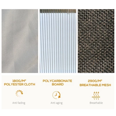 Outsunny Hardtop Gazebo Outdoor Polycarbonate Canopy Aluminum Frame Pergola With Double Vented Roof, Netting & Curtains For Garden 6 Outsunny Hardtop Gazebo Outdoor Polycarbonate Canopy Aluminum Frame Pergola With Double Vented Roof, Netting & Curtains For Garden - Image 6