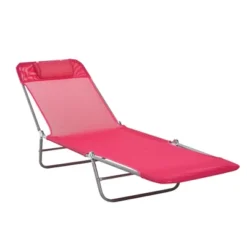 Outsunny Portable Sun Lounger, Lightweight Folding Chaise Lounge Chair W/ Adjustable Backrest & Pillow For Beach, Poolside And Patio -OUTSUNNY Sales Store GUEST 58bea82a a4f2 4af8 a7fd 517ffb3a6b6a