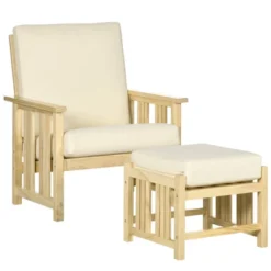 Outsunny Patio Furniture Set, Wood Outdoor Patio Chair With Ottoman, 2 Piece Cushioned Outdoor Lounge Chair, Sofa Chair With Footrest, Beige 7 Outsunny Patio Furniture Set, Wood Outdoor Patio Chair With Ottoman, 2 Piece Cushioned Outdoor Lounge Chair, Sofa Chair With Footrest, Beige -OUTSUNNY Sales Store GUEST 5945d63f e530 4a11 ae9f 9010df33db86