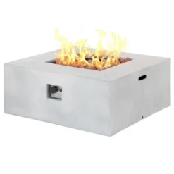 Outsunny 36" Firepit Table For Outside, 50,000 BTU Large Rectangular Stone Gas Firepit With Lava Rocks & Rain Cover, Fits 20lb Tank, Gray -OUTSUNNY Sales Store GUEST 59888c45 2b1f 493c b5d3 0946c2d22209