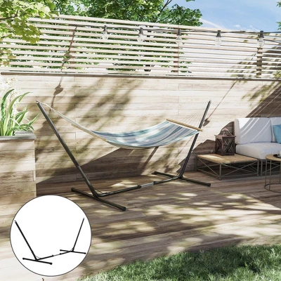 Outsunny Universal Hammock Stand 10-13ft Adjustable Steel Stand Space-Saving And Portable Carrying For Indoor And Outdoor Use, Black 1 Outsunny Universal Hammock Stand 10-13ft Adjustable Steel Stand Space-Saving And Portable Carrying For Indoor And Outdoor Use, Black