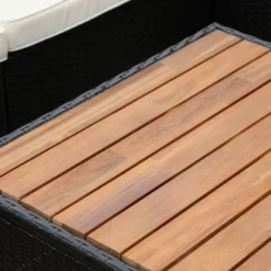 Outsunny 6 Piece Patio Furniture Set, Outdoor Rattan Sectional Sofa Couch With Chaise Lounge Sides, Coffee Table, Pillows & Cushions, Wood Trim, Gray -OUTSUNNY Sales Store GUEST 5b32e9b4 dc9d 443f bd7e 25ffa6e76b49