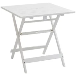 Outsunny Foldable Dining Table, Square Wood Side Table, Portable Bistro Table With Umbrella Hole For Outdoor Patio, Garden Or Backyard -OUTSUNNY Sales Store GUEST 5b47cc8b 7640 434e 8ff2 05222d7af4ec