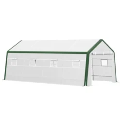 Outsunny 20' X 10' X 8' Heavy-duty Greenhouse, Walk-in Hot House With Windows And Roll Up Door, PE Cover, Steel Frame -OUTSUNNY Sales Store GUEST 5c508594 a65e 4e7f 9388 5441ec7ff2f7