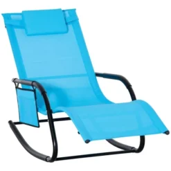 Outsunny Outdoor Rocking Recliner, Sling Sun Lounger With Removable Headrest And Side Pocket For Garden, Patio And Dec -OUTSUNNY Sales Store GUEST 5eb328d6 efa9 4be6 a2f4 d7694d69552c