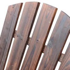 Outsunny Adirondack Chair With Ottoman, Wooden Patio Fire Pit Chair With Footrest With Wide Armrests For Backyard, Garden, Lawn, Rustic Brown -OUTSUNNY Sales Store GUEST 62811ea4 60bc 43ec b32f 2af6fd106271