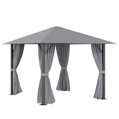 Outsunny Patio Gazebo Outdoor Canopy Shelter With Sidewalls, Vented Roof, Aluminum Frame For Garden, Lawn, Backyard And Deck 7 Outsunny Patio Gazebo Outdoor Canopy Shelter With Sidewalls, Vented Roof, Aluminum Frame For Garden, Lawn, Backyard And Deck - Image 7