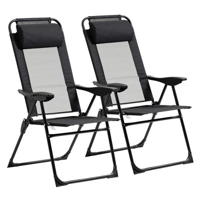 Outsunny Set Of 2 Portable Folding Recliner, Outdoor Patio Chaise Lounge Chair With Adjustable Backrest 9 Outsunny Set Of 2 Portable Folding Recliner, Outdoor Patio Chaise Lounge Chair With Adjustable Backrest - Image 9