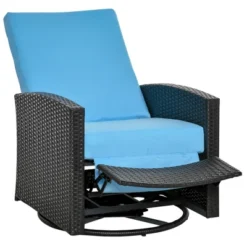 Outsunny Patio PE Rattan Wicker Recliner Chair With 360° Swivel, Soft Cushion, Lounge Chair For Patio, Garden, Backyard -OUTSUNNY Sales Store GUEST 69ab18f5 77ef 466b 88f7 7a43b45a8e54